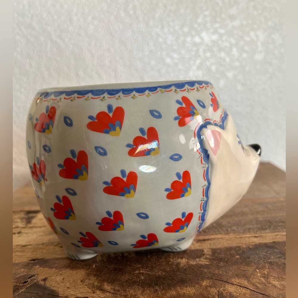 NATURAL LIFE Hedgehog Ceramic Planter Pot. NWOT - Picture 3 of 10